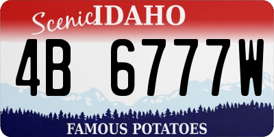ID license plate 4B6777W