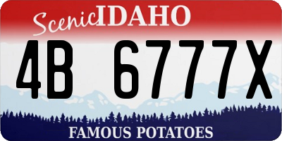 ID license plate 4B6777X