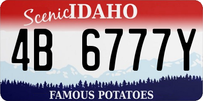 ID license plate 4B6777Y