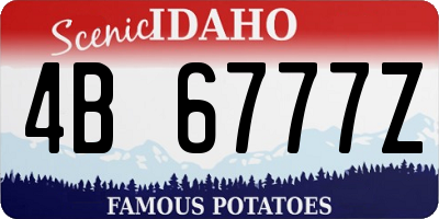ID license plate 4B6777Z