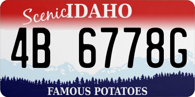 ID license plate 4B6778G