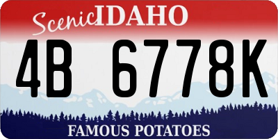 ID license plate 4B6778K