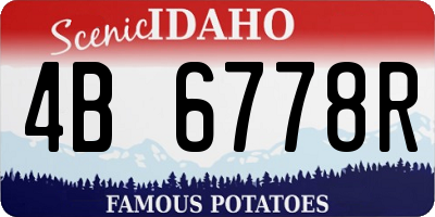 ID license plate 4B6778R