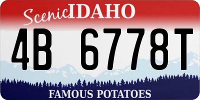 ID license plate 4B6778T