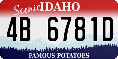 ID license plate 4B6781D