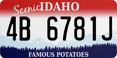 ID license plate 4B6781J