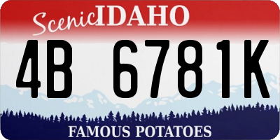 ID license plate 4B6781K