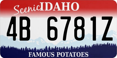 ID license plate 4B6781Z
