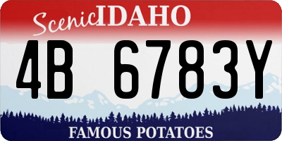 ID license plate 4B6783Y