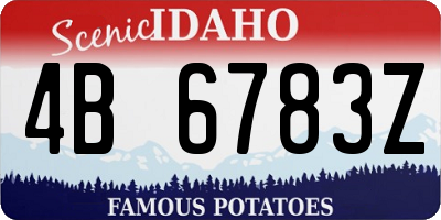 ID license plate 4B6783Z