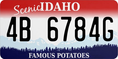 ID license plate 4B6784G