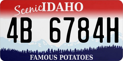 ID license plate 4B6784H