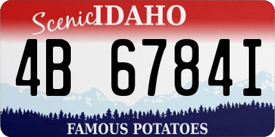 ID license plate 4B6784I
