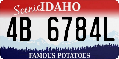 ID license plate 4B6784L