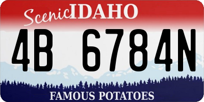 ID license plate 4B6784N