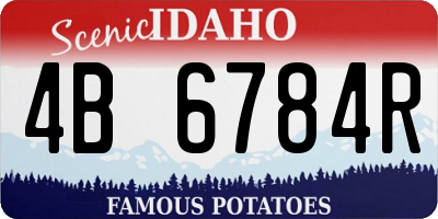ID license plate 4B6784R