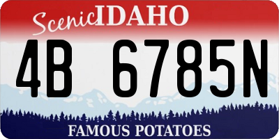 ID license plate 4B6785N