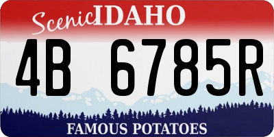 ID license plate 4B6785R