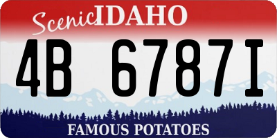 ID license plate 4B6787I