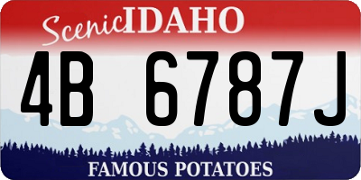 ID license plate 4B6787J