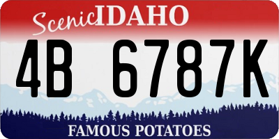 ID license plate 4B6787K