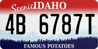 ID license plate 4B6787T