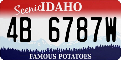 ID license plate 4B6787W
