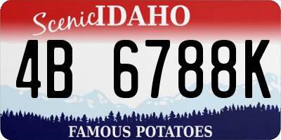 ID license plate 4B6788K