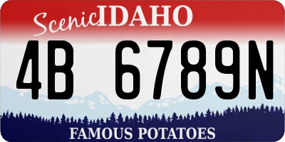 ID license plate 4B6789N