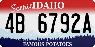 ID license plate 4B6792A