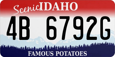ID license plate 4B6792G