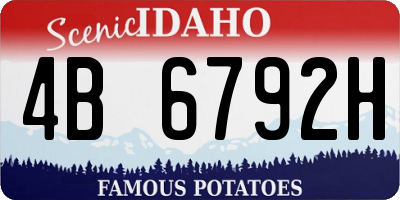ID license plate 4B6792H