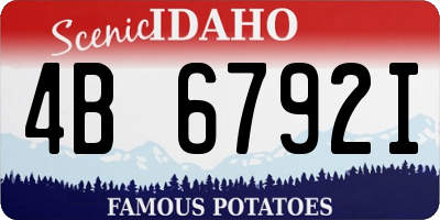 ID license plate 4B6792I