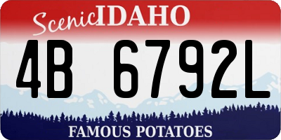 ID license plate 4B6792L