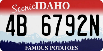 ID license plate 4B6792N