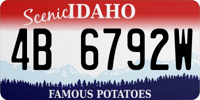 ID license plate 4B6792W