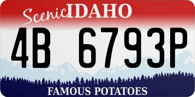 ID license plate 4B6793P