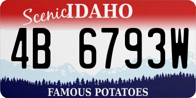 ID license plate 4B6793W