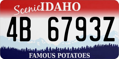 ID license plate 4B6793Z