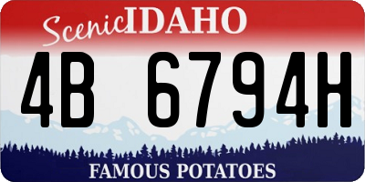 ID license plate 4B6794H