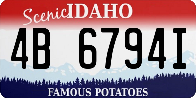ID license plate 4B6794I