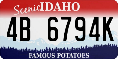ID license plate 4B6794K