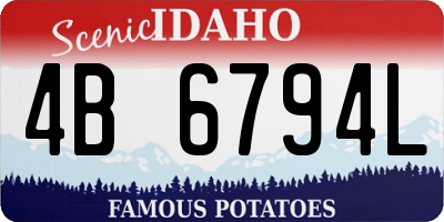 ID license plate 4B6794L
