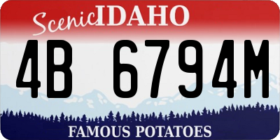 ID license plate 4B6794M
