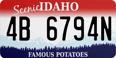 ID license plate 4B6794N