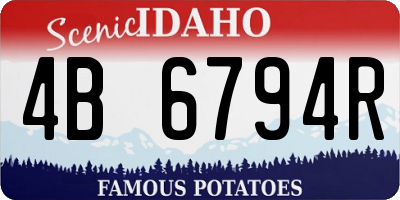 ID license plate 4B6794R