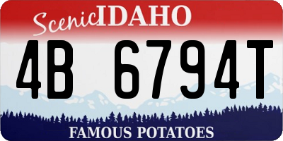 ID license plate 4B6794T
