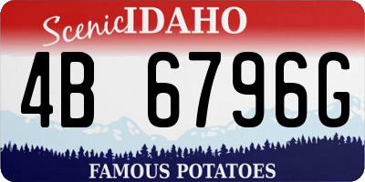 ID license plate 4B6796G