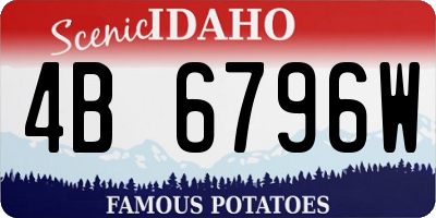 ID license plate 4B6796W
