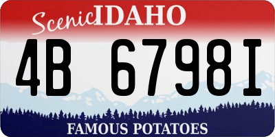 ID license plate 4B6798I
